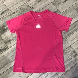 🍍Adidas womens shirt pink medium vneck Drifit EUC